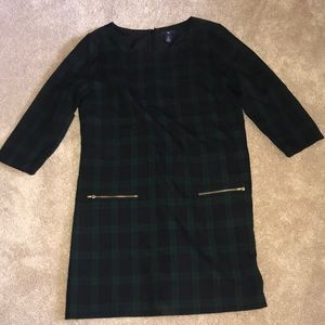 Green plaid dress